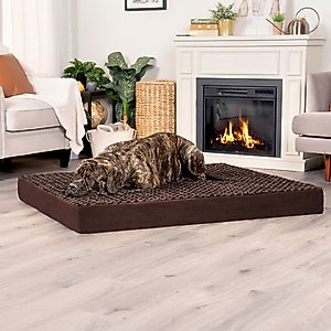 FurHaven NAP Ultra Plush Orthopedic Deluxe Cat & Dog Bed with Removable Cover, Chocolate, Jumbo Plus
