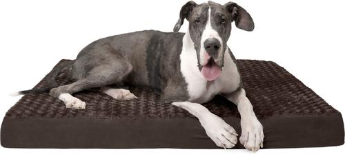 Show full view: FurHaven NAP Ultra Plush Orthopedic Deluxe Cat & Dog Bed with Removable Cover, Chocolate, Jumbo Plus slide 4 of 12