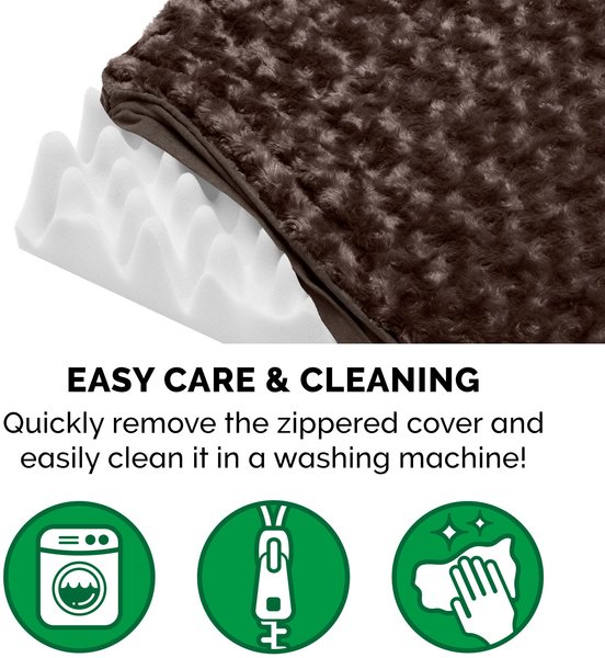 Show full view: FurHaven NAP Ultra Plush Orthopedic Deluxe Cat & Dog Bed with Removable Cover, Chocolate, Large slide 8 of 12
