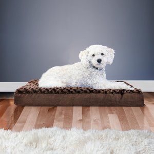 FurHaven NAP Ultra Plush Orthopedic Deluxe Cat & Dog Bed with Removable Cover, Chocolate, Medium