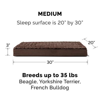 Show full view: FurHaven NAP Ultra Plush Orthopedic Deluxe Cat & Dog Bed with Removable Cover, Chocolate, Medium slide 3 of 12