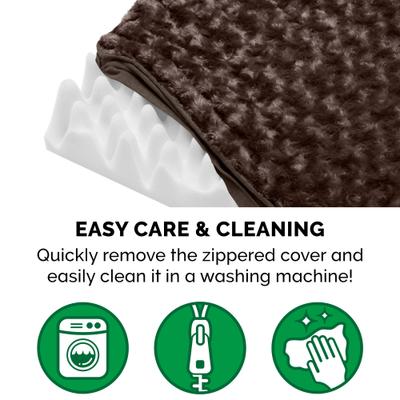 Show full view: FurHaven NAP Ultra Plush Orthopedic Deluxe Cat & Dog Bed with Removable Cover, Chocolate, Medium slide 8 of 12