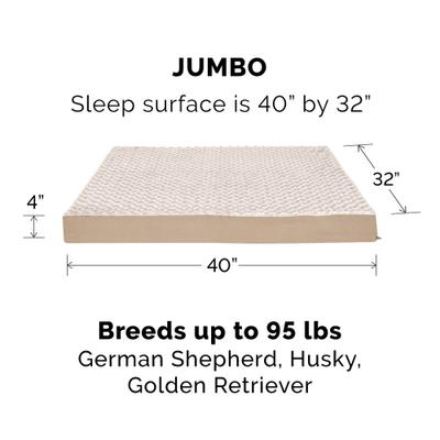 Show full view: FurHaven NAP Ultra Plush Orthopedic Deluxe Cat & Dog Bed with Removable Cover, Cream, Jumbo slide 3 of 12
