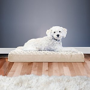 FurHaven NAP Ultra Plush Orthopedic Deluxe Cat & Dog Bed with Removable Cover, Cream, Medium