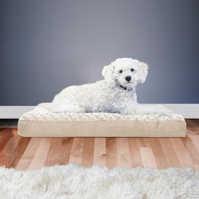 FurHaven FurHaven NAP Ultra Plush Orthopedic Deluxe Cat & Dog Bed with Removable Cover, Cream, Medium