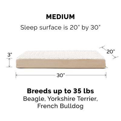 Show full view: FurHaven NAP Ultra Plush Orthopedic Deluxe Cat & Dog Bed with Removable Cover, Cream, Medium slide 3 of 12