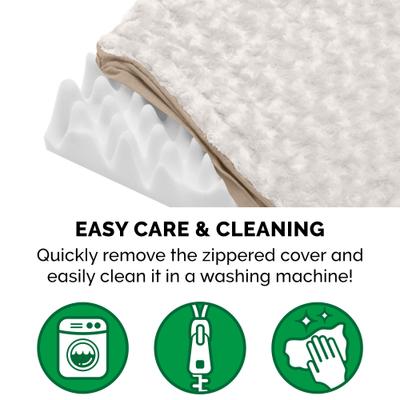 Show full view: FurHaven NAP Ultra Plush Orthopedic Deluxe Cat & Dog Bed with Removable Cover, Cream, Medium slide 8 of 12