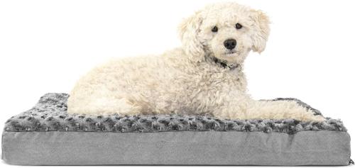Show full view: FurHaven NAP Ultra Plush Orthopedic Deluxe Cat & Dog Bed with Removable Cover, Gray, Medium slide 4 of 12