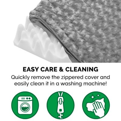 Show full view: FurHaven NAP Ultra Plush Orthopedic Deluxe Cat & Dog Bed with Removable Cover, Gray, Medium slide 8 of 12