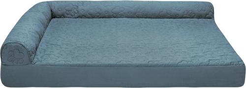 Show full view: FurHaven Paw-Quilted Cooling Gel Top Deluxe Chaise Orthopedic Cat & Dog Bed with Removable Cover, Bluestone, Jumbo slide 5 of 10
