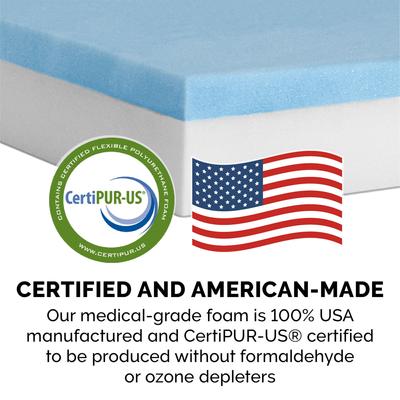 Show full view: FurHaven Paw-Quilted Cooling Gel Top Deluxe Chaise Orthopedic Cat & Dog Bed with Removable Cover, Bluestone, Jumbo slide 6 of 10