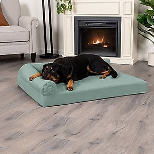 FurHaven Paw-Quilted Deluxe Chaise Orthopedic Cat & Dog Bed with Removable Cover, Iceberg Green, Jumbo