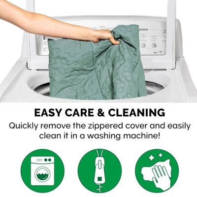 Show full view: FurHaven Paw-Quilted Deluxe Chaise Orthopedic Cat & Dog Bed with Removable Cover, Iceberg Green, Large slide 9 of 10