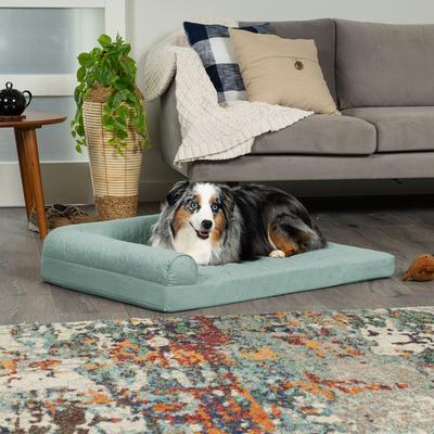 Show full view: FurHaven Paw-Quilted Full Support Deluxe Chaise Cat & Dog Bed with Removable Cover, Iceberg Green, Large slide 1 of 10