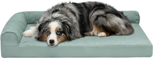 Show full view: FurHaven Paw-Quilted Full Support Deluxe Chaise Cat & Dog Bed with Removable Cover, Iceberg Green, Large slide 4 of 10