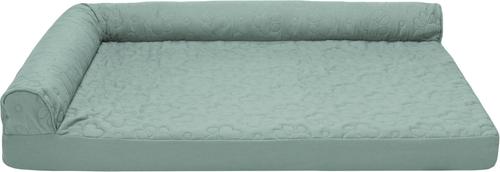 Show full view: FurHaven Paw-Quilted Full Support Deluxe Chaise Cat & Dog Bed with Removable Cover, Iceberg Green, Large slide 5 of 10