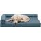 Show in main carousel: FurHaven Paw-Quilted Memory Top Deluxe Chaise Cat & Dog Bed with Removable Cover, Bluestone, Medium slide 4 of 10