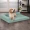 Show in main carousel: FurHaven Paw-Quilted Memory Top Deluxe Chaise Cat & Dog Bed with Removable Cover, Iceberg Green, Large slide 1 of 10