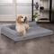 Show in main carousel: FurHaven Paw-Quilted Memory Top Deluxe Chaise Cat & Dog Bed with Removable Cover, Titanium, Large slide 1 of 10