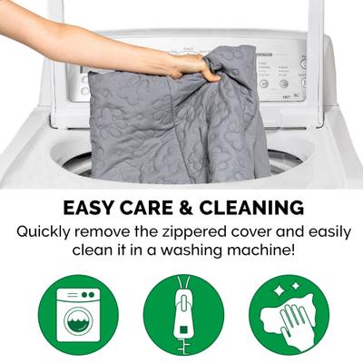 Show full view: FurHaven Paw-Quilted Memory Top Deluxe Chaise Cat & Dog Bed with Removable Cover, Titanium, Large slide 9 of 10