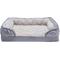 Show in main carousel: FurHaven Perfect Comfort Velvet Waves Full Support Sofa Dog & Cat Bed, Granite Gray, Medium slide 3 of 10