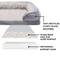 Show in main carousel: FurHaven Perfect Comfort Velvet Waves Full Support Sofa Dog & Cat Bed, Granite Gray, Medium slide 6 of 10