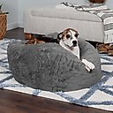 FurHaven Plush Ball Pillow Dog Bed with Removable Cover, Gray Mist, Large