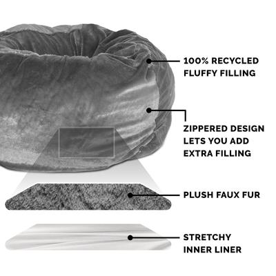 FurHaven Plush Ball Pillow Dog Bed with Removable Cover