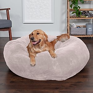 FurHaven Plush Ball Pillow Dog Bed with Removable Cover, Shell, X-Large