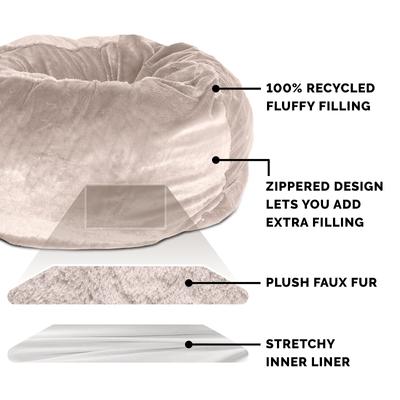 FurHaven Plush Ball Pillow Dog Bed with Removable Cover