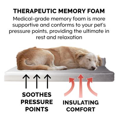 Show full view: FurHaven Plush Deluxe Chaise Memory Top Cat & Dog Bed with Removable Cover, Platinum Gray, Jumbo slide 7 of 11