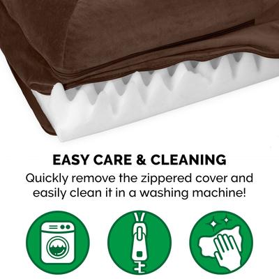 Show full view: FurHaven Plush Deluxe Chaise Orthopedic Cat & Dog Bed with Removable Cover, Sable Brown, Large slide 9 of 11