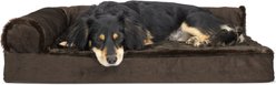 FurHaven Plush Deluxe Chaise Orthopedic Cat & Dog Bed with Removable Cover, Sable Brown, Medium