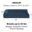 Show in main carousel: FurHaven Plush Fur & Almond Print Orthopedic Deluxe L-Chaise Sofa Cat & Dog Bed, Blue Almonds, Medium slide 2 of 10