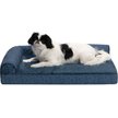 Show in main carousel: FurHaven Plush Fur & Almond Print Orthopedic Deluxe L-Chaise Sofa Cat & Dog Bed, Blue Almonds, Medium slide 5 of 10
