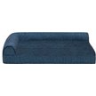 Show in main carousel: FurHaven Plush Fur & Almond Print Orthopedic Deluxe L-Chaise Sofa Cat & Dog Bed, Blue Almonds, Medium slide 4 of 10
