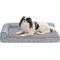Show in main carousel: FurHaven Plush Fur & Almond Print Orthopedic Deluxe L-Chaise Sofa Cat & Dog Bed, Gray Almonds, Medium slide 5 of 10