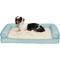 Show in main carousel: FurHaven Plush Fur & Diamond Print Nest-Top Cooling Gel Orthopedic Cat & Dog Bed with Removable Cover, Aqua, Medium slide 5 of 10