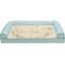 Show in main carousel: FurHaven Plush Fur & Diamond Print Nest-Top Cooling Gel Orthopedic Cat & Dog Bed with Removable Cover, Aqua, Medium slide 6 of 10
