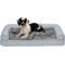 Show in main carousel: FurHaven Plush Fur & Diamond Print Nest-Top Cooling Gel Orthopedic Cat & Dog Bed with Removable Cover, Gray, Medium slide 4 of 9