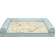 Show in main carousel: FurHaven Plush Fur & Diamond Print Nest-Top Orthopedic Sofa Cat & Dog Bed, Aqua, Large slide 3 of 9