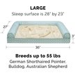 Show in main carousel: FurHaven Plush Fur & Diamond Print Nest-Top Orthopedic Sofa Cat & Dog Bed, Aqua, Large slide 5 of 9