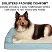Show in main carousel: FurHaven Plush Fur & Diamond Print Nest-Top Orthopedic Sofa Cat & Dog Bed, Aqua, Large slide 8 of 9