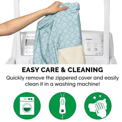 Show full view: FurHaven Plush Fur & Diamond Print Nest-Top Orthopedic Sofa Cat & Dog Bed, Aqua, Large slide 9 of 9