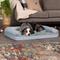 Show in main carousel: FurHaven Plush Fur & Diamond Print Nest-Top Orthopedic Sofa Cat & Dog Bed, Gray, Large slide 1 of 10
