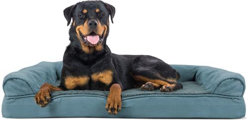 Show full view: FurHaven Plush & Suede Convolute Orthopedic Bolster Cat & Dog Bed with Removable Cover & Liner, Deep Pool, Jumbo slide 4 of 10