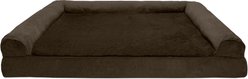FurHaven Plush & Suede Convolute Orthopedic Bolster Cat & Dog Bed with Removable Cover & Liner, Espresso, Jumbo Plus slide 2 of 9