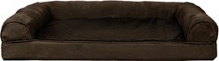 FurHaven Plush & Suede Convolute Orthopedic Bolster Cat & Dog Bed with Removable Cover & Liner, Espresso, Large slide 2 of 9