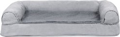 FurHaven Plush & Suede Convolute Orthopedic Bolster Cat & Dog Bed with Removable Cover & Liner, Gray, Medium slide 2 of 9