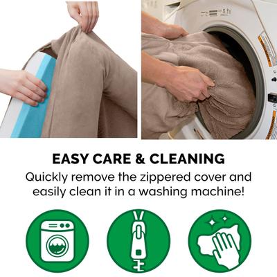 Show full view: FurHaven Plush & Suede Cooling Gel Bolster Dog Bed with Removable Cover, Almondine, Jumbo Plus slide 9 of 11